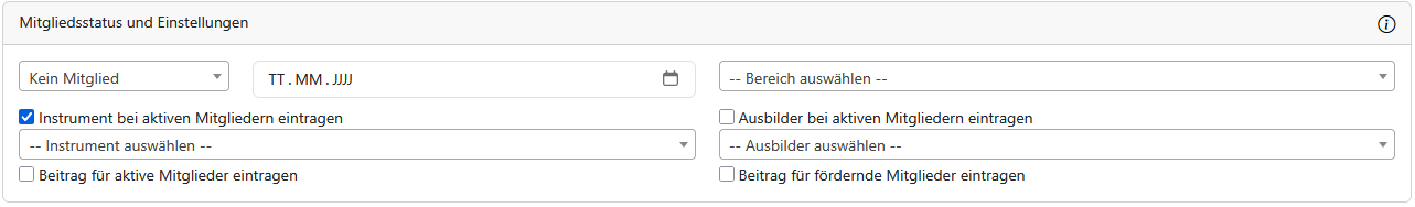1. Mitgliedsstatus und Einstellungen