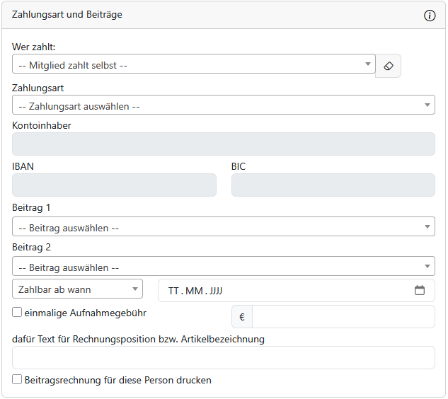 3. Zahlungsart und Beiträge