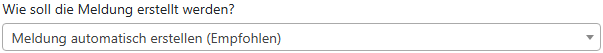 3. Wie Soll die Meldung erstellt werden?