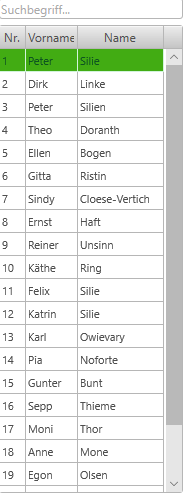 5. Schnellzugriff auf die Datensätze